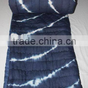 Queen Size tie-dye Line Shibori Print Fabric Custom New Design, Drop Shipping indigo Desing