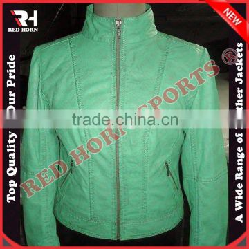 Latest Custom Design Ladies Leather Bike Jacket, Genuine leather Fashion Jacket