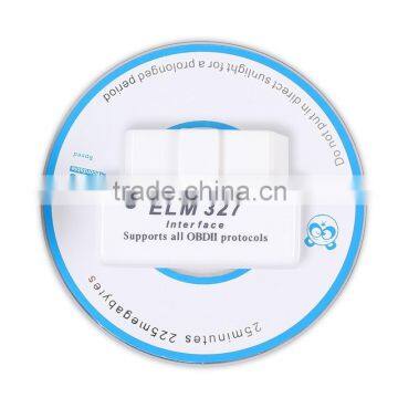 Super Mini Elm327 White ELM327 V2.1 Bluetooth OBD2 OBDII Auto Diagnostic Scanner Works on Android Symbian Windows photo-3