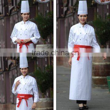 Winter White Long Sleeve Printing Kitchen Uniform Design photo-2