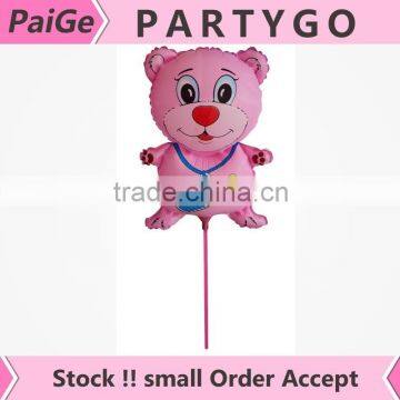 38*33cm bottle bear balloon blue color baby birthday foil balloon with stick child toy helium baloes air globos balao azul