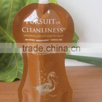 Stand up liquid soap packaging bag