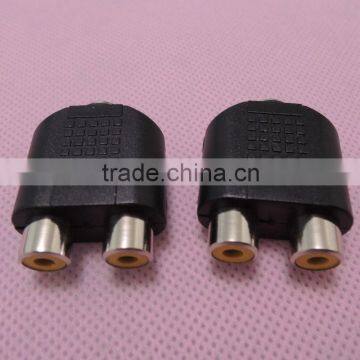 Audio System Black 3.5 Female to RCA Female Connector Adapter 2 to 1 photo-1