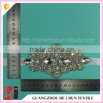 HC-7505-1 Hechun Iron-on AB Crystal Bead Wedding Bride Sash photo-4