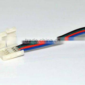 Reliable 10mm 4 pin Two Connector with Wire For LED Strip SMD 5050 RGB