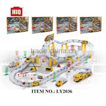 Batteries operated engineering theme high quality metal city tracks toy set