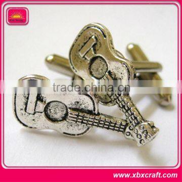 custom shape metal guita/camera antique silver cufflinks