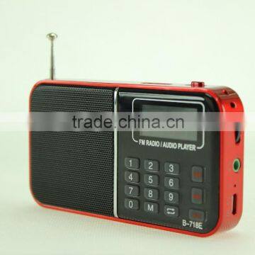 2015 Hot Selling B-718 TF Card MP3 Audio Player Portable Mini Usb Radio Speaker photo-2