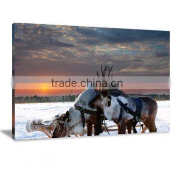 With Framed Elk and Deer Canvas Printed Painting Art for Livingroom Decor DWYS75