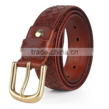 Women's Red Leather Belt Size Medium M Solid Brass Buckle 4.0cm photo-5