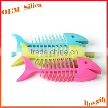 wholesale multi colors custom fish bone shape silicone soap mould