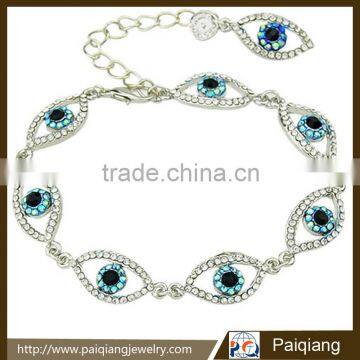 Unique design evil eyes bracelet decorated with rhinestone