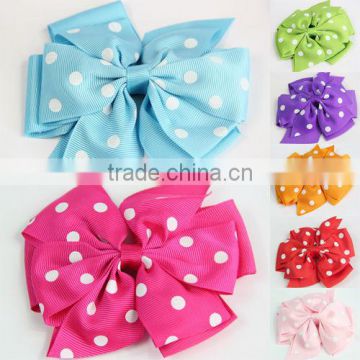 Girls Large hair clips with white dots CN003