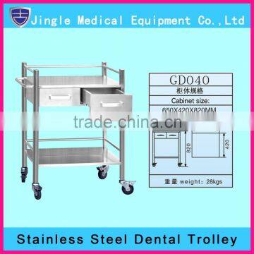 High quality medical trolley for dentist,mobile stainless steel trolley