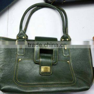Green Coloured Leather Ladies Hand Bags photo-3