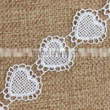 Cheap Decorative White Fancy Heart Lace Trim Wholesale S10882