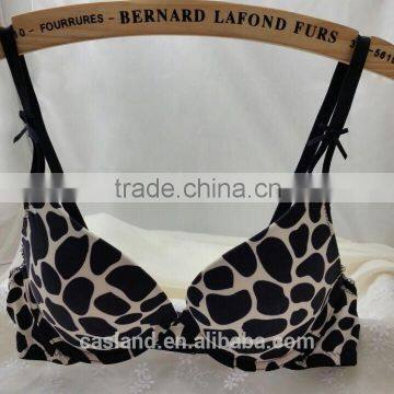 Lovely Cow Print Push Up Bra and Panty Set (EBP147B)