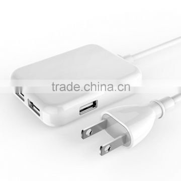 mini 4 ports USB Charger Quick USB desktop Charger for iPhone iPad 3.1A USB travel charger for Android Samsung