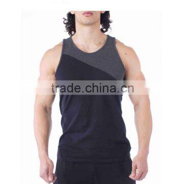 Wholesale fashion cotton polyester mens gym fitness tank top