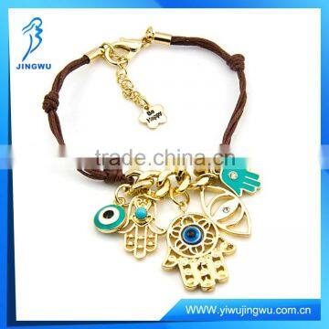 2015 Fashionable Popular Evil Eye Bracelet With Gold Hamsa Charm