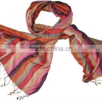 Viscose stripe scarf and shawls