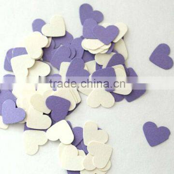 Purple and White hearts shape paper confetti for wedding