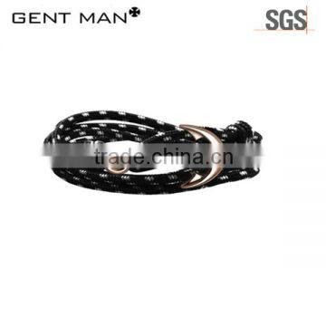 Hot selling design stainless steel jewelry nylon anchor bracelet