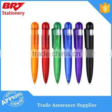 Hot selling transparent color ball point pen for promotion