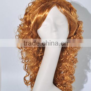 Synthetic long brown Afro curls fully kinky wig anime cos wig N260