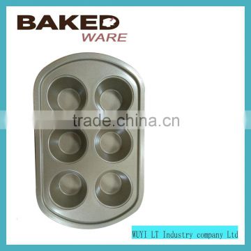 FDA approved bakeware 6 pcs muffin pan for baking mold