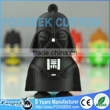 Darth Vader Star Heroes Themed PVC Usb Flash Drive All Popular Models,Custom Promotional Memory Stick with Clear OPP Case