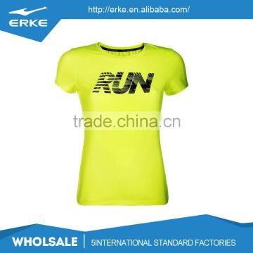 ERKE wholesale polyester lightweight cool running short sleeve top womens tee shirt