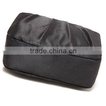 Fashion Black Satin Portable Travel Pouch Toilet Bag Functional Cosmetic Bag