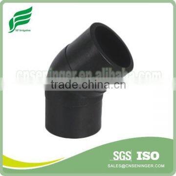 PE water supply 45 degree elbow (butt welding) irrigation pipe irrigation pipe and fitting (PE100 PE80) SDR