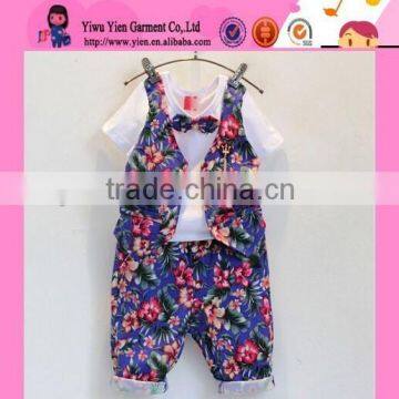 2015 Summer Hot Sale Flower Printed Clothes Wholesale Korean Style Cheaper Children Clothes Boy