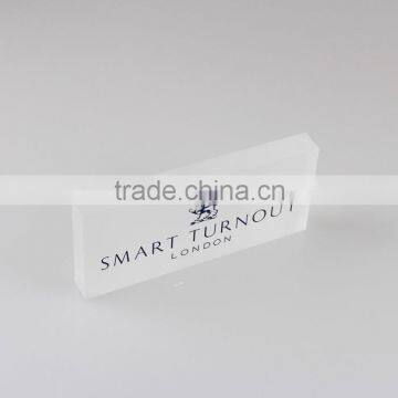 retail counter top advertising company acrylic logo block/ acrylic block display/ acrylic block