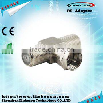 F type male to female to female F connector adapter