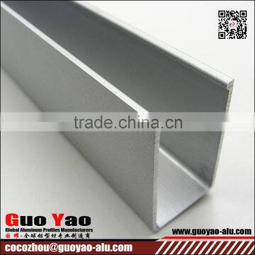 6000 Series Silver Anodized U Channel Aluminum Extrusion Profile
