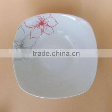 10 inch salad bowl Hotel restaurant square big salad bowl custom printed bowl