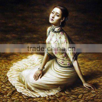 Chinese woman oil painting