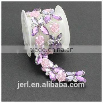 Hot Selling Colorful Crystal Rhinestone Bridal Trimmings Chain for Wholesale photo-4