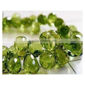 Peridot Faceted Drops Semi Precious Gemstone