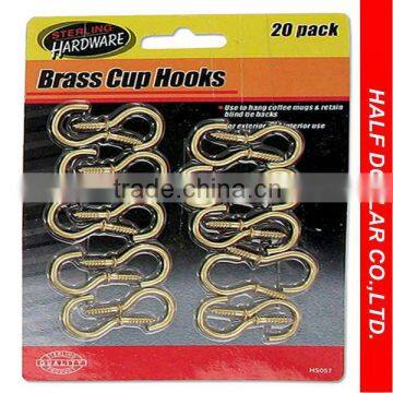 20pack Brass Cup Hooks, Hardware Hooks For One Dollar Item