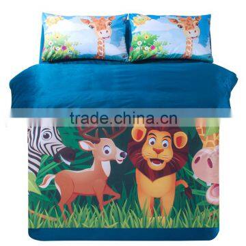 100% polyester 3D animal digital printed bedding set