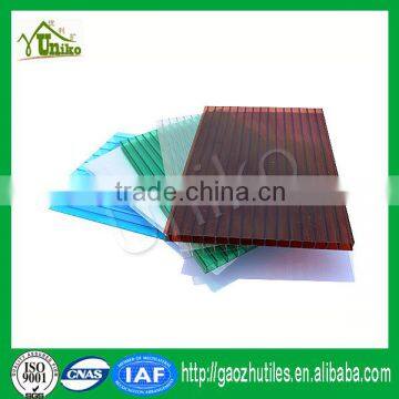 uv protected high quality low price fire proof anti-fog corrugated transparent hollow polycarbonate roof panels