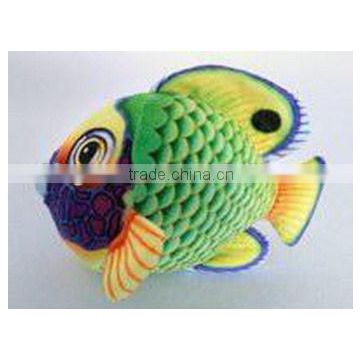 factory wholesale realistic 3D plush blue face angel fish toy 3D printing plush material blue face angel fish soft toy