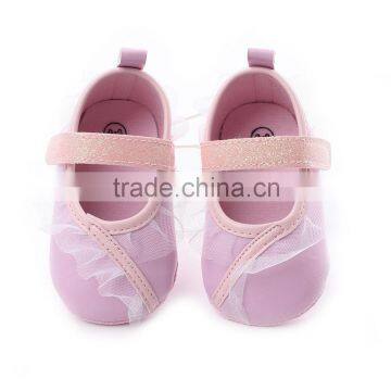 Wholesale 0-1 year baby toddler lace princess soft sole shoes baby dress shoes