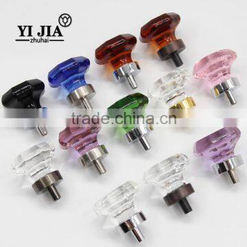 Fancy Kitchen Cabinet Handles Polished Chrome Luxury Glass Knob photo-5