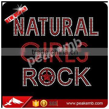 Natural Girls Rock Rhinestone Transfer Iron On Wholesale