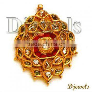 22K Gold Kundan Pendants, Real Kundan Jewelry, Kundan Pendants